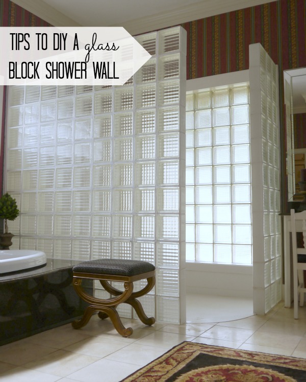 glass block shower wall