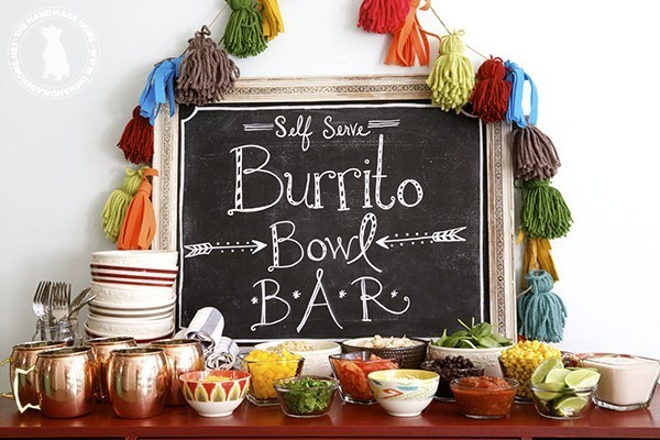 Burrito bowl food buffet idea