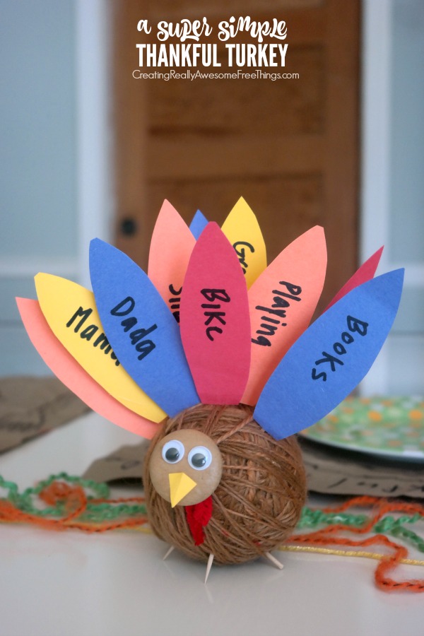 A super cute and easy Thanksgiving craft... thankful turkey!
