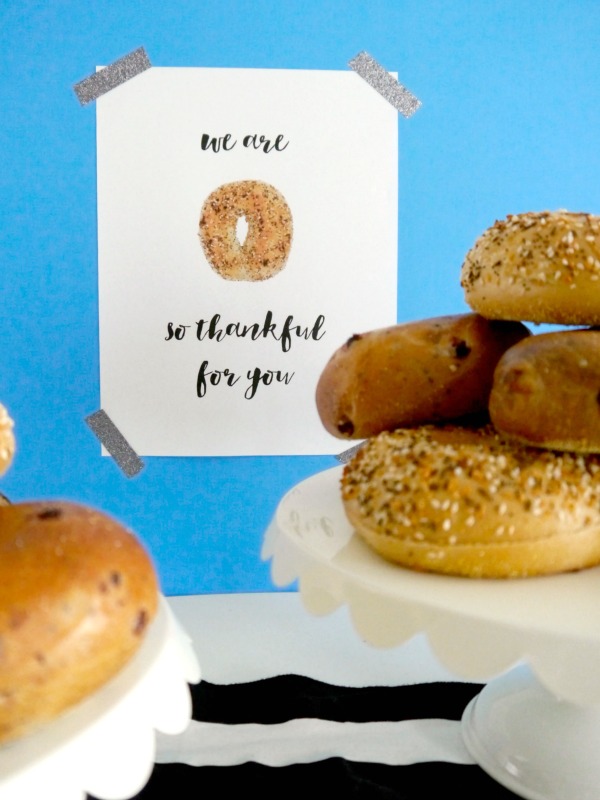 Bagels for teacher day! +free printable