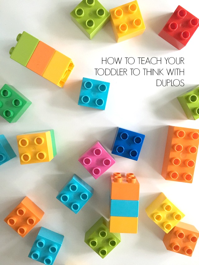 Educational ways to play Duplos with a toddler