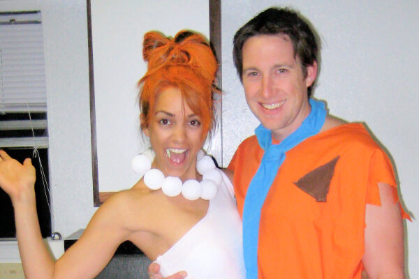 DIY Fred and Wilma Flintstone costumes