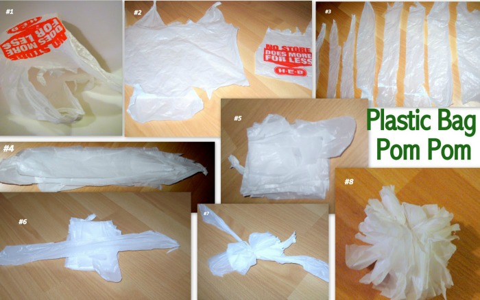 Plastic bag pom pom