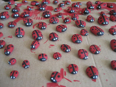 DIY ladybug rocks
