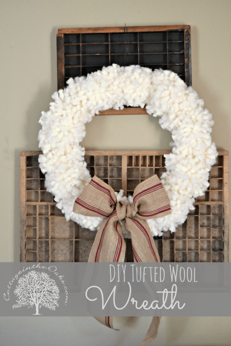DIY yarn pom pom wreath