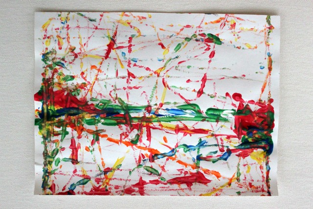 Marble painting with a pizza box