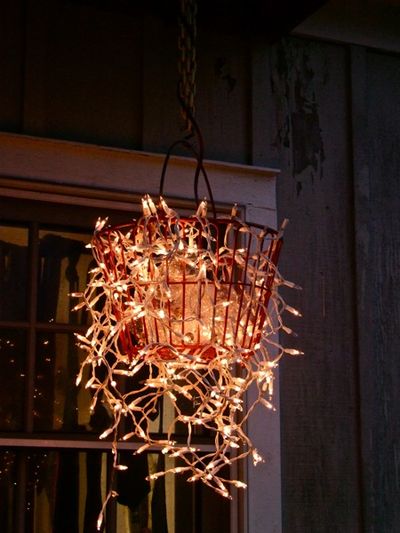 DIY basket light fixture