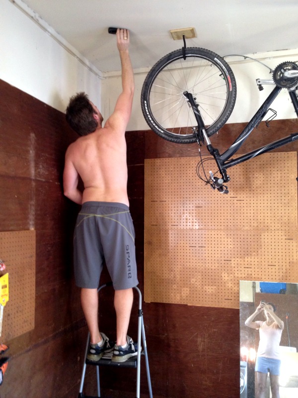 How To Hang A Bike From The Ceiling C, How To Hang A Bike In Garage With Hooks