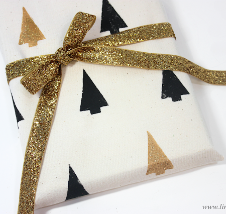 DIY Stamped Fabric Wrapping Paper