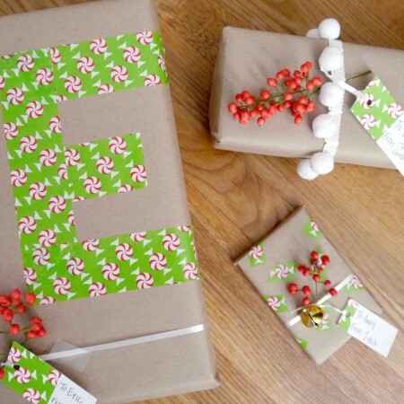 DIY Monogrammed gift wrap