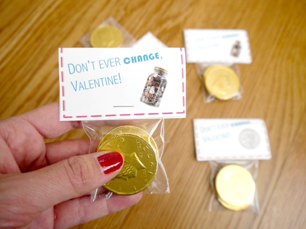 Chocolate coin valentines