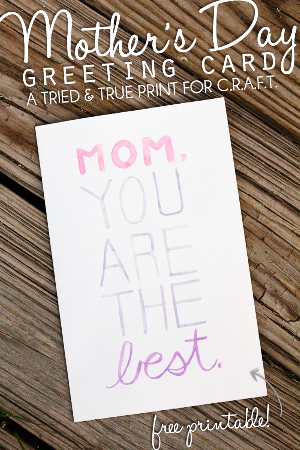 Free printable mothers day card