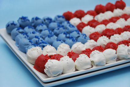American flag cake pops