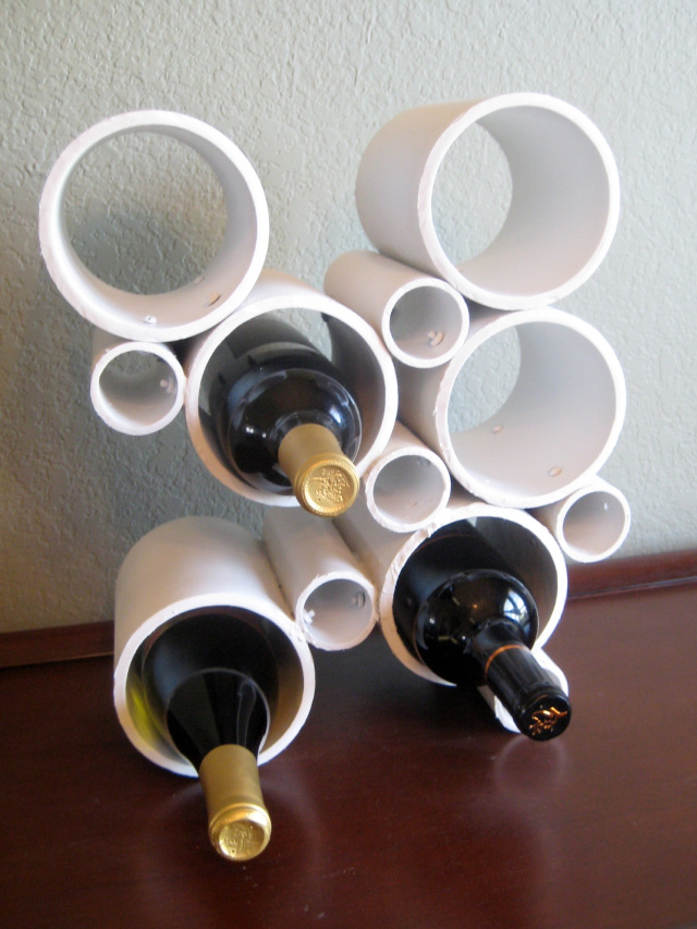 PVC pipe wine rack
