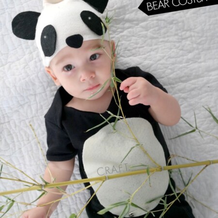 DIY Panda bear baby Halloween costume