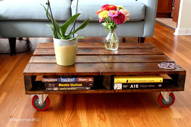 Shipping pallet table