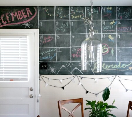 Chalkboard calendar decorations