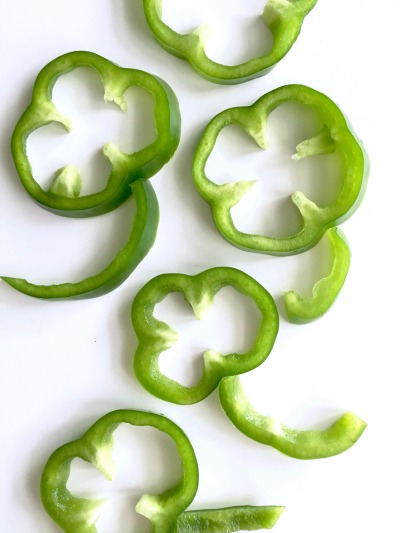 Peppers cut to look like 4 leaf clovers