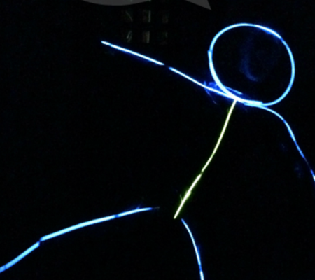 Glow in the dark stick figure costume