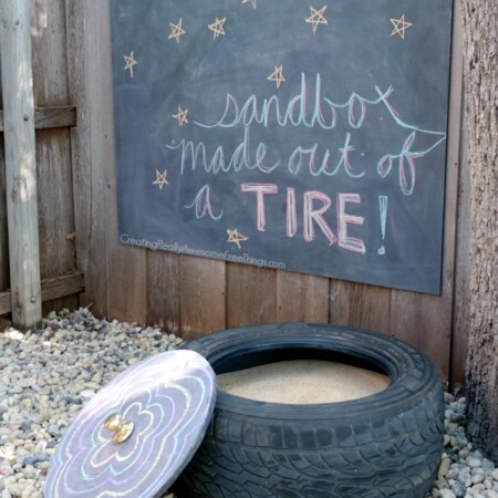 DIY tire sandbox