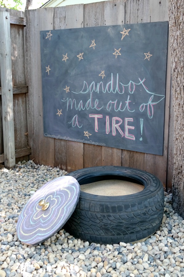 DIY tire sandbox