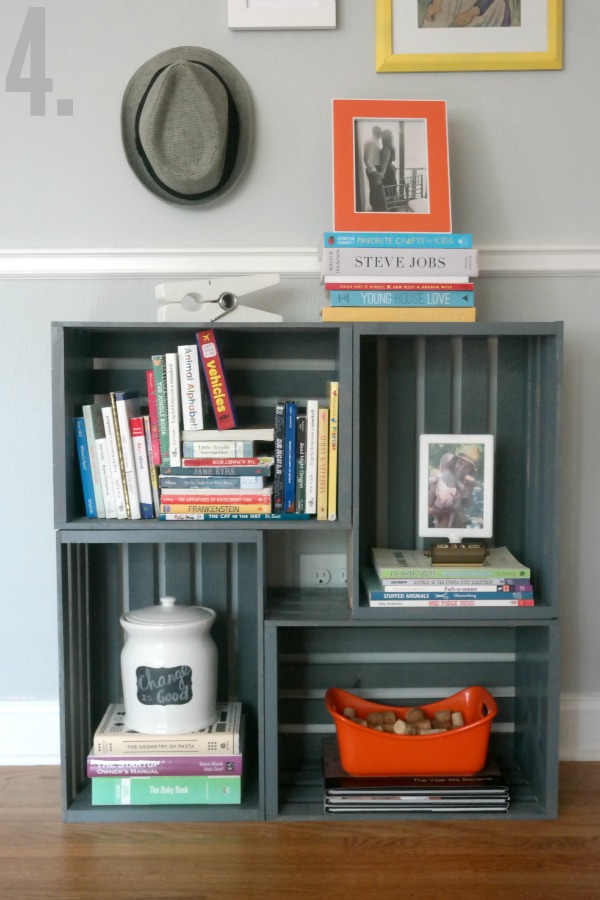 How To Make A Bookshelf C R F T, Wooden Crates As Bookshelves