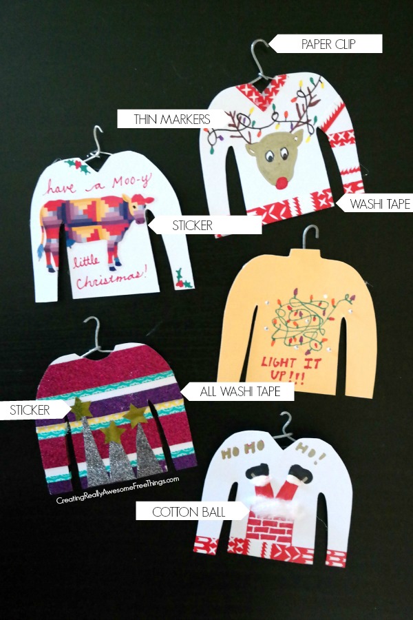 Ugly christmas sweater diy ornaments