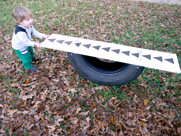 How to build a seesaw out of a tire