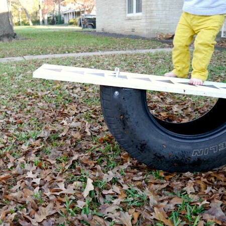 How to build a seesaw out of a tire