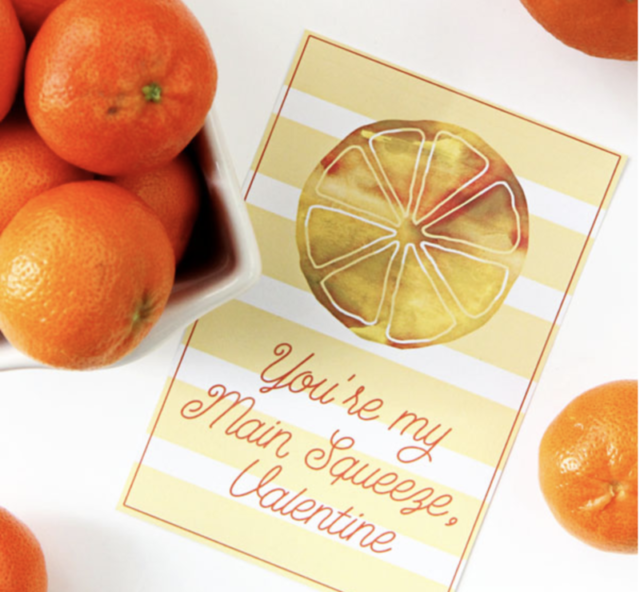 Free printable Orange Valentine