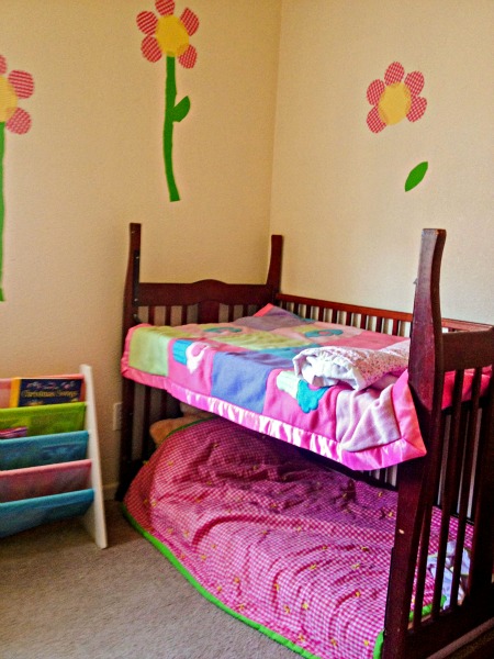 Crib to toddler bed with fort