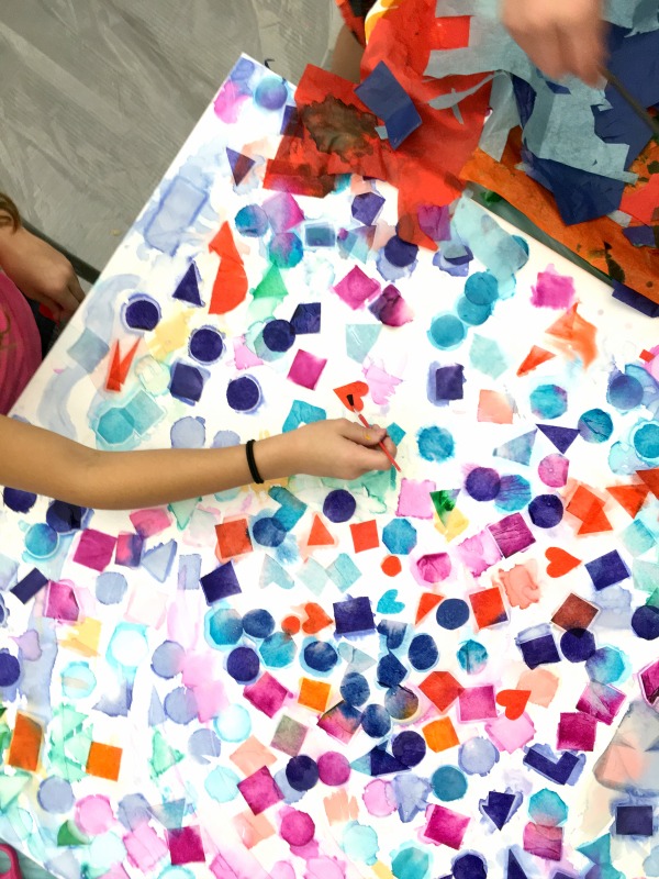 tissue paper art with kids