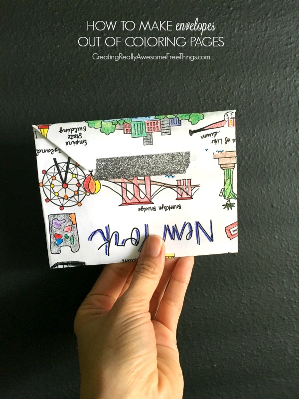 How to make an envelope out of a coloring page