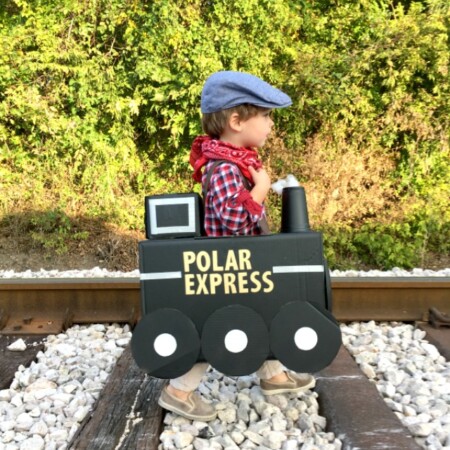 How to make a Polar Express train out of a cardboard box