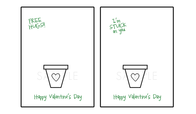 Thumbprint Cactus Valentine sayings