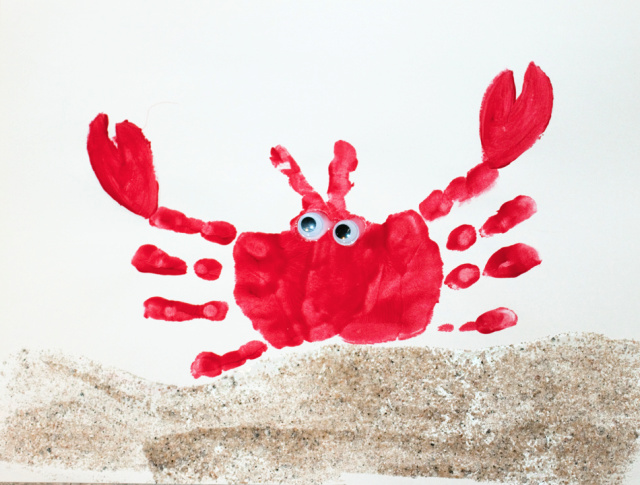 Crab handprint art