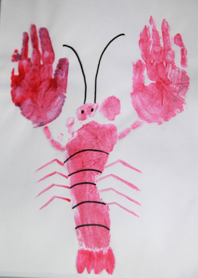 Lobster handprint craft