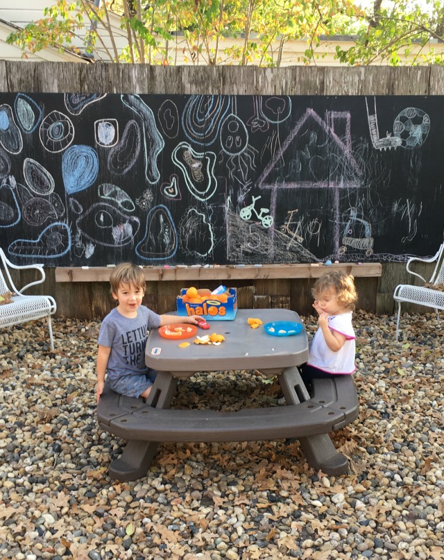 Backyard chalkboard