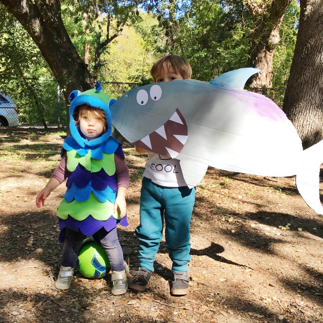 DIY Fish and shark costumes