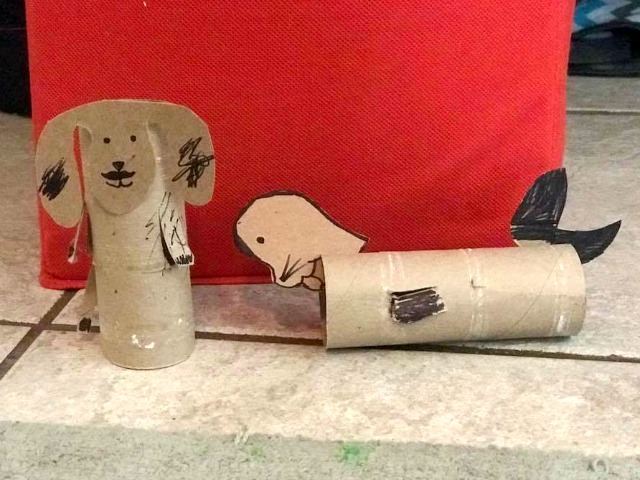 Dog toilet paper tube craft