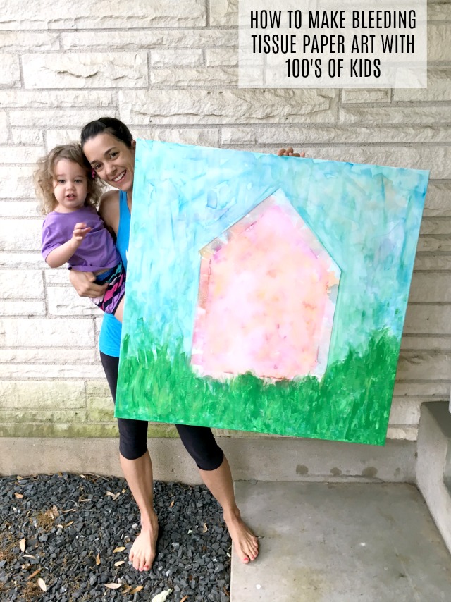 How to make bleeding tissue paper art with tons of kids