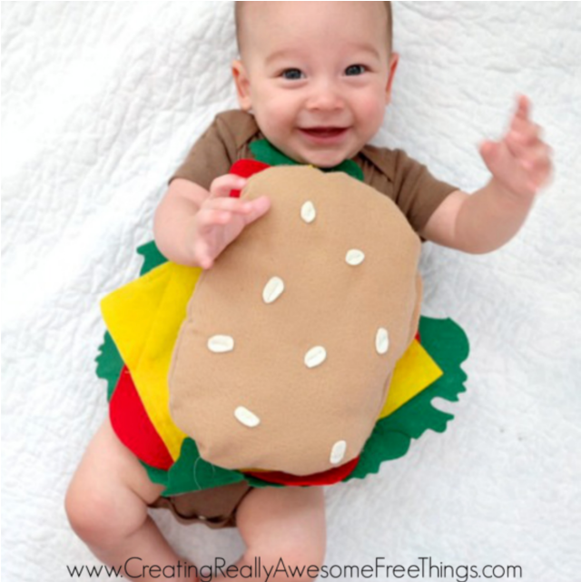 DIY baby hamburger costume
