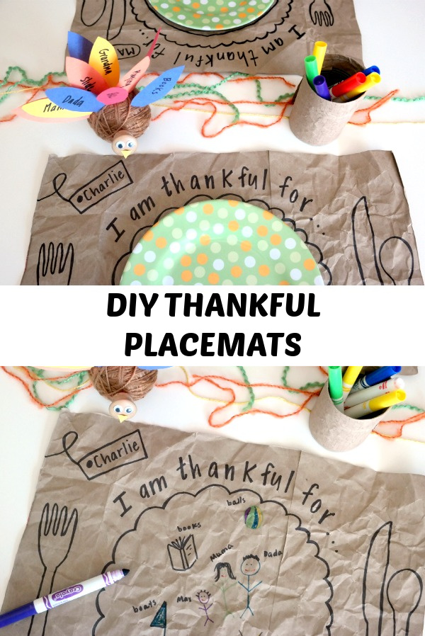 Brown bag thankful placemats