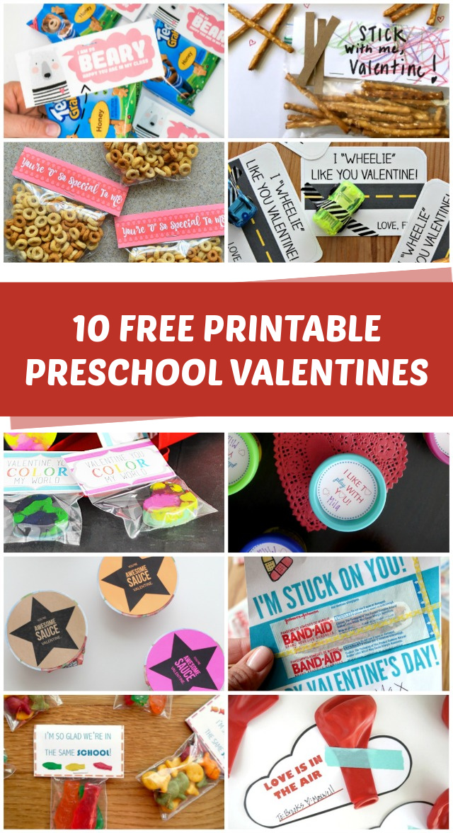 Free printable preschool valentines