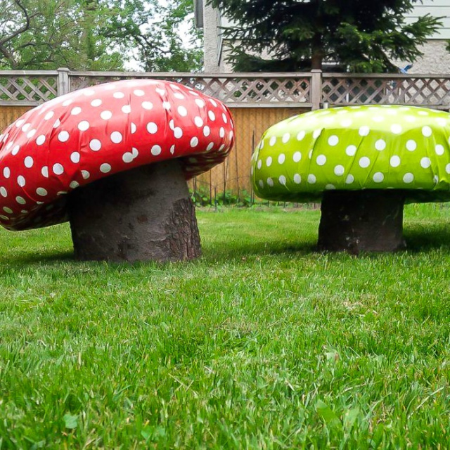 Toad stools made out of tires