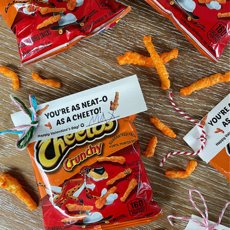 Free printable Valentine with Cheetos