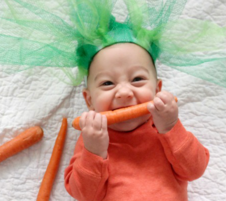 DIY baby carrot costume