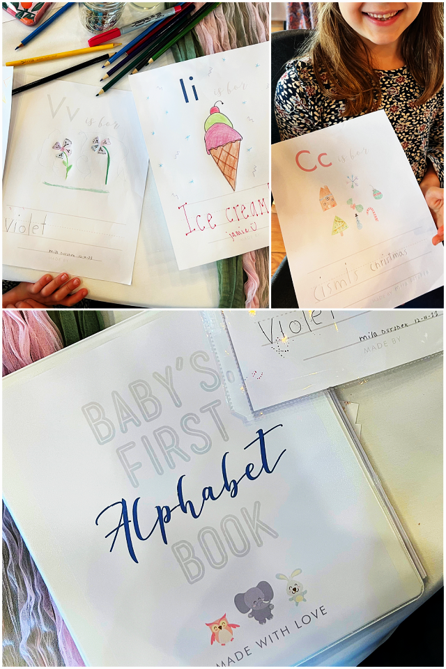 DIY baby alphabet guest book