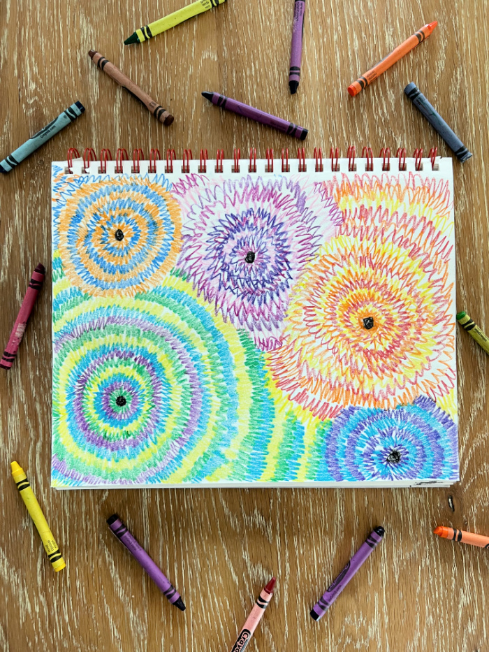 Easy art project for kids with crayons