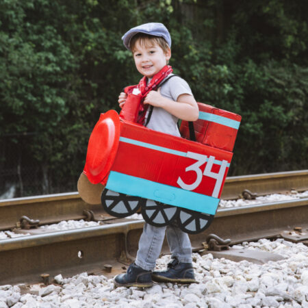 DIY train costume for kids